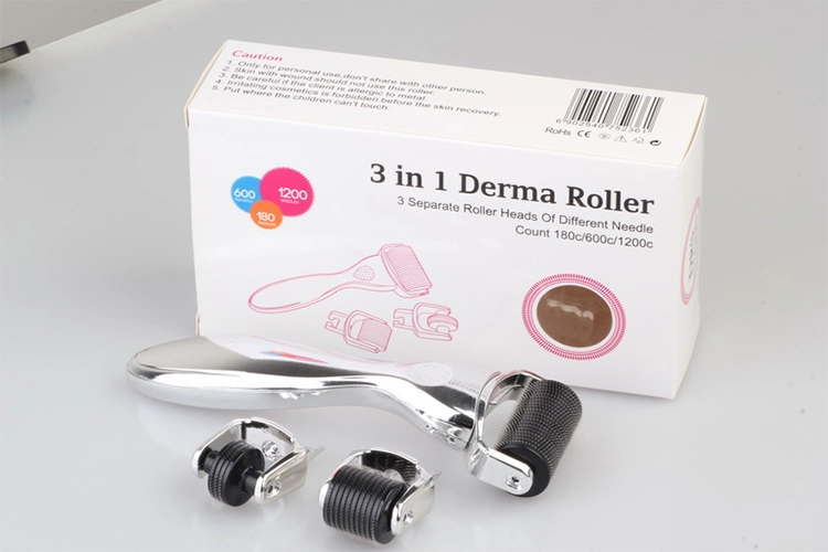OEM / ODM marca personalizada 3 en 1 Drs Derma Roller para el titanio de acero inoxidable antienvejecimiento 1
