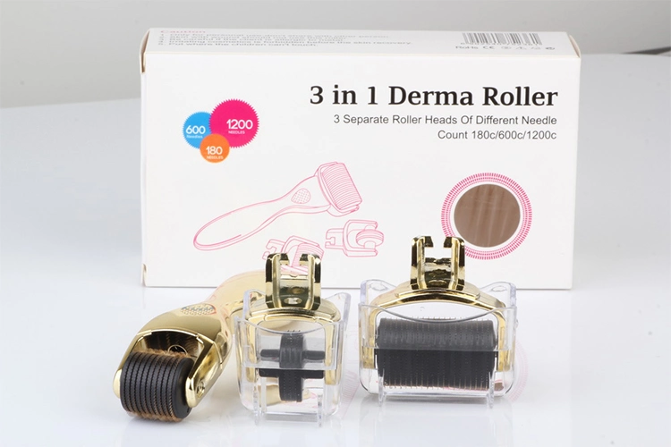 OEM / ODM marca personalizada 3 en 1 Drs Derma Roller para el titanio de acero inoxidable antienvejecimiento 2